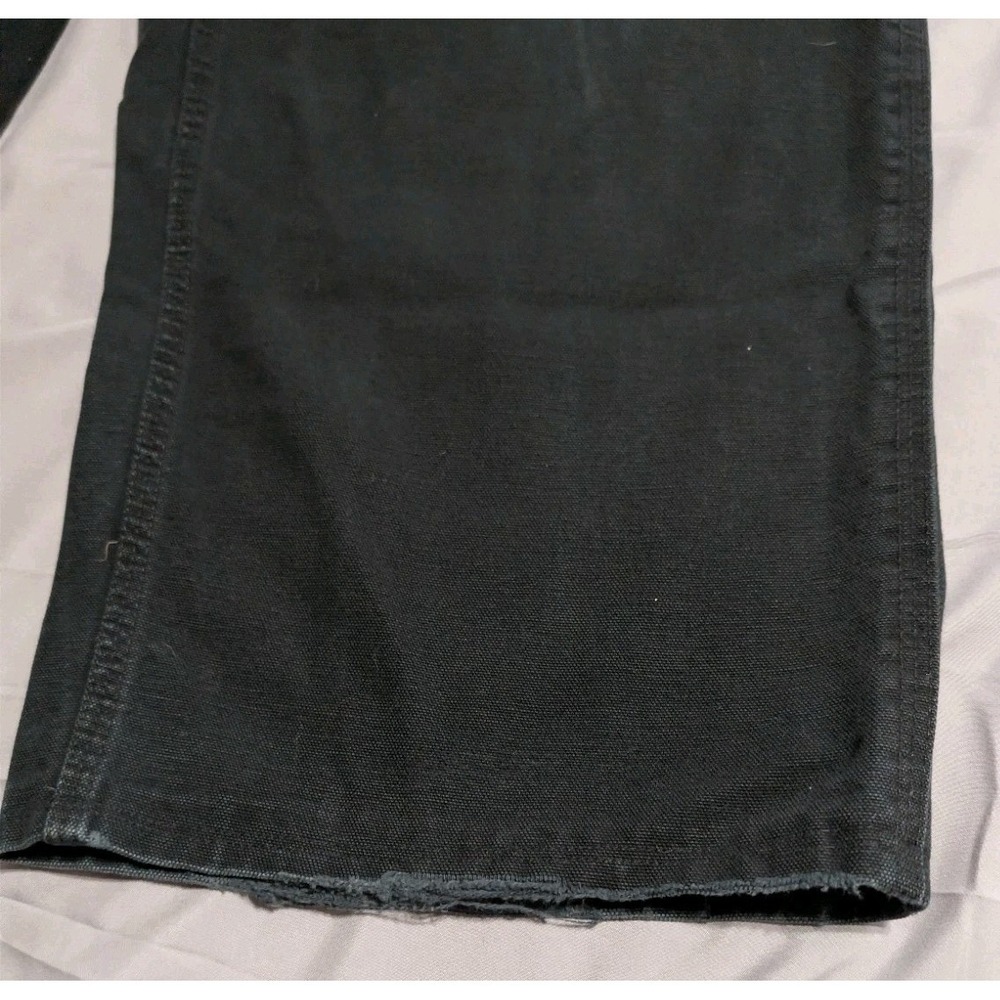Carhartt USA Made Dungaree Work Pants Black 36x30 Cropped 26.5 Inseam Distressed - Picture 6 of 10